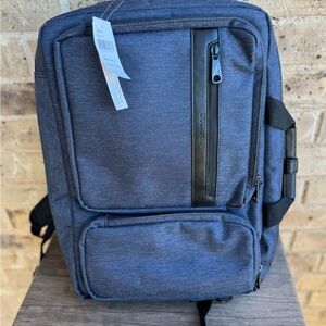 Duchamp NWT Navy Blue 3-in-1 Laptop/Backpack/Briefcase Bag, 18"Hx12"Wx6"D